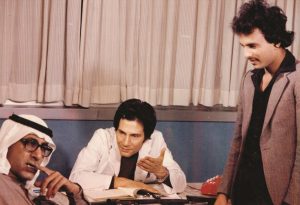 سناء شافع مع إبراهيم الصلال وعبدالناصر الزاير في ثلاثية الأب